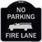 Signmission No Parking Fire Lane with Graphic Heavy-Gauge Aluminum Architectural Sign, 18" x 18", BS-1818-23624 A-DES-BS-1818-23624 - alternate 1